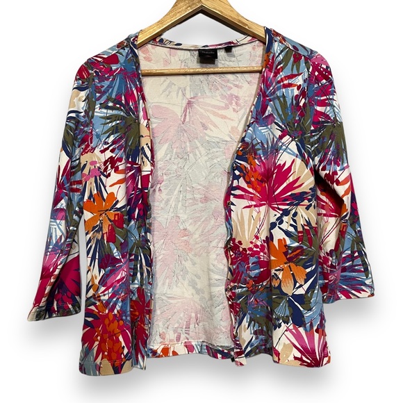 Rafaella Multicoloured Abstract Print Cotton Cardigan - Medium - Picture 4 of 8